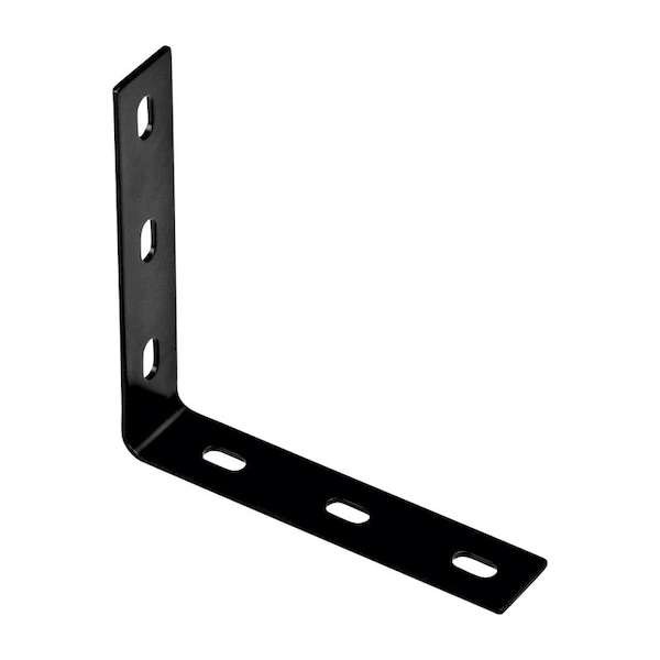National Hardware 7.1 in. H X 1.5 in. W X 0.125 in. D Black Carbon Steel Inside/Outside Corner Brace N351-465 - main